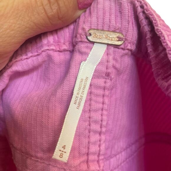 Free People Ray Cord Mini Skirt Bubblegum Pink Womens Size 4 NWOT - Picture 9 of 13